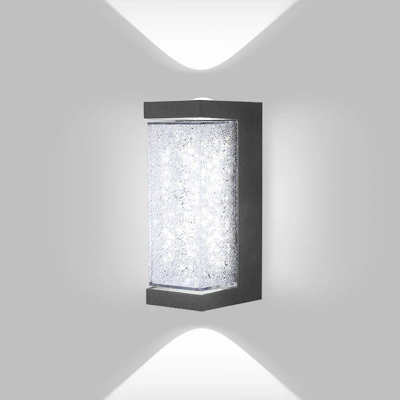 Modern waterproof LED outdoor wall lamp - Crystal wall lamp for garden, patio, and door lighting
