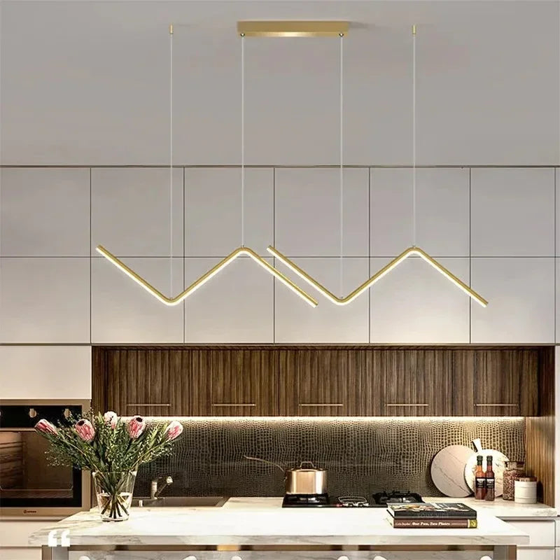 Modern LED pendant light – 90 cm 2-arm adjustable design with remote control, dimmable, for living room, bedroom, hotel and study room