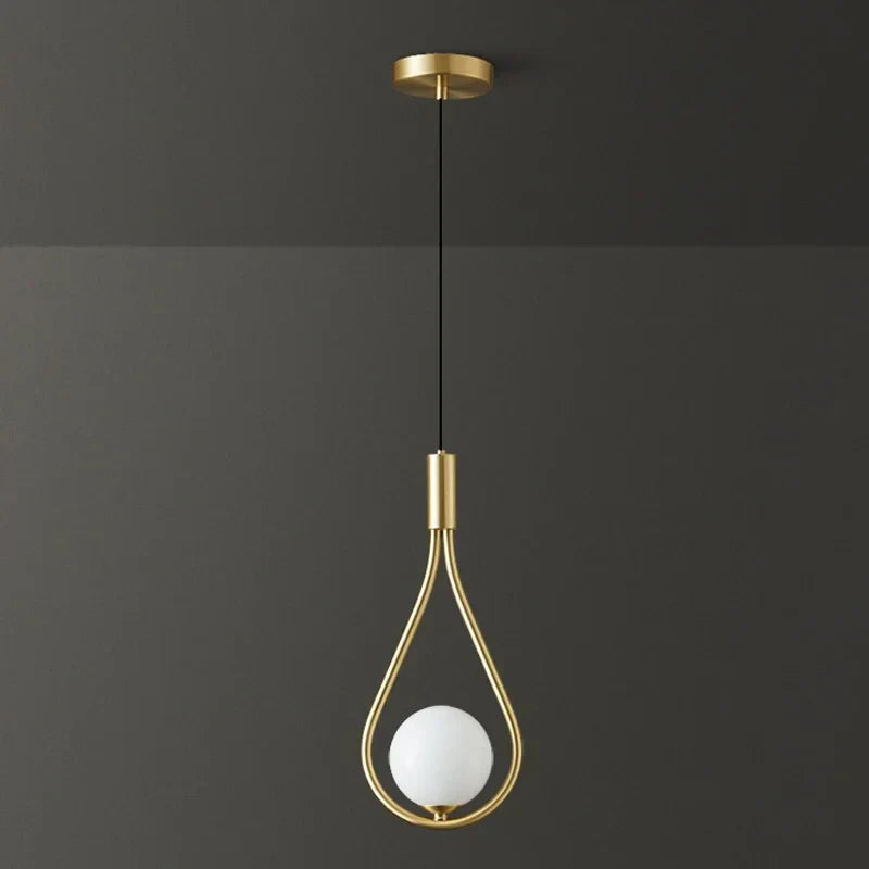 Modern LED Pendant Lamp – Nordic satin glass ball chandelier with G9 bulb for bedroom, living room, and dining room