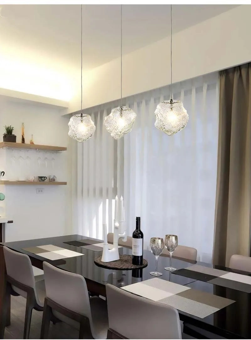 Nordic Glass Pendant Lamp – Contemporary LED Lighting Installation for Dining Table, Bar and Entrance Area