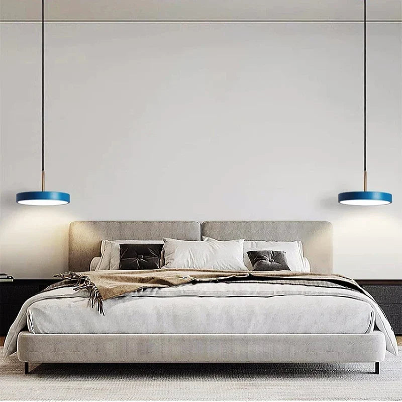 Modern LED pendant lamp – 23/30 cm disc pendant lamp for bedroom, living room, office entrance – dimmable LED ceiling lamp