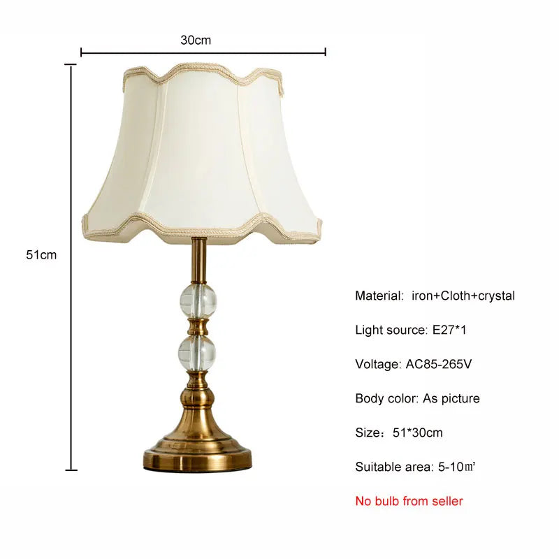 American imitation copper crystal nightstand lamp - modern European style desk lamp