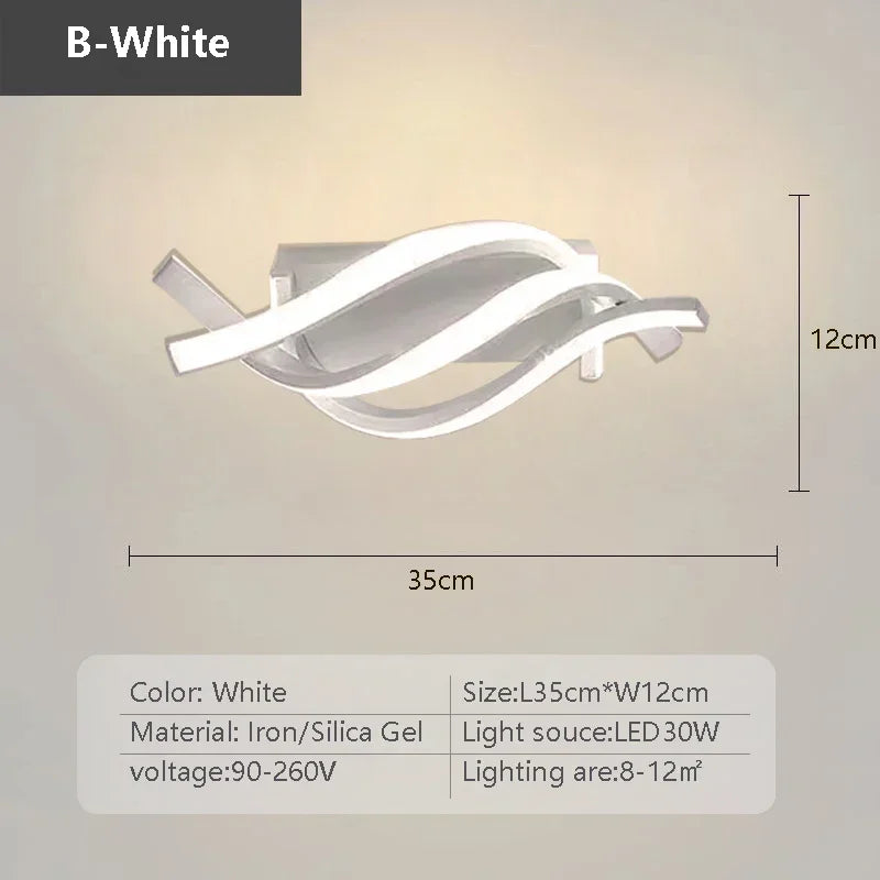 Modern LED ceiling lamp – Minimalist line lamp for hallway, entrance, corridor, staircase and interior decoration – AC powered, LED bulb included