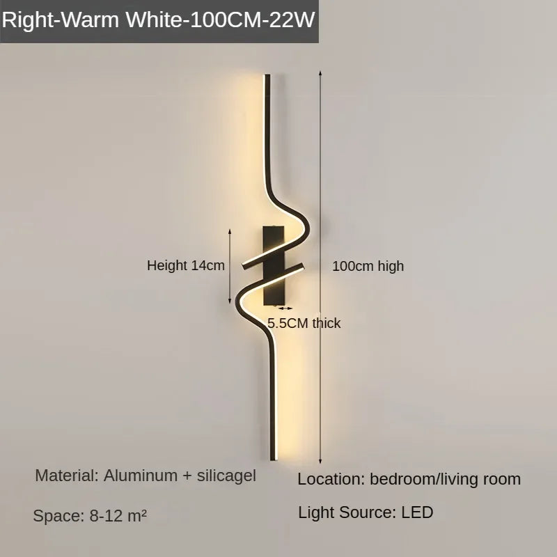 Modern Minimalist Stripes LED Wall Lamp Bedroom Lighting for Nightstand Wall Lamp LED Light Living Room TV Sofa Background Wall Lamp