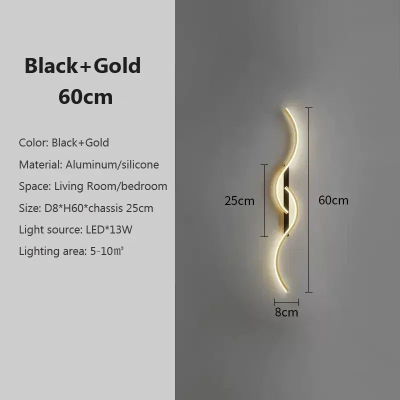 Modern LED Wall Lamp - Contemporary Wall Lamp for Living Room, Bedroom, Dining Room and Hall - Up and Down Lighting, Dimmable, Touch Switch, Interior Decoration