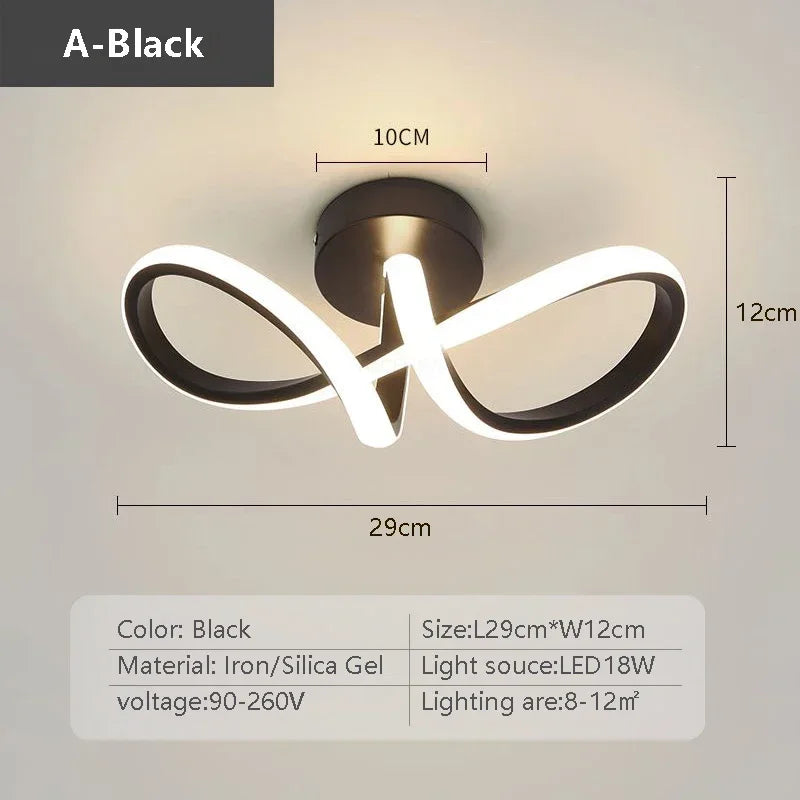 Modern LED ceiling lamp – Minimalist line lamp for hallway, entrance, corridor, staircase and interior decoration – AC powered, LED bulb included