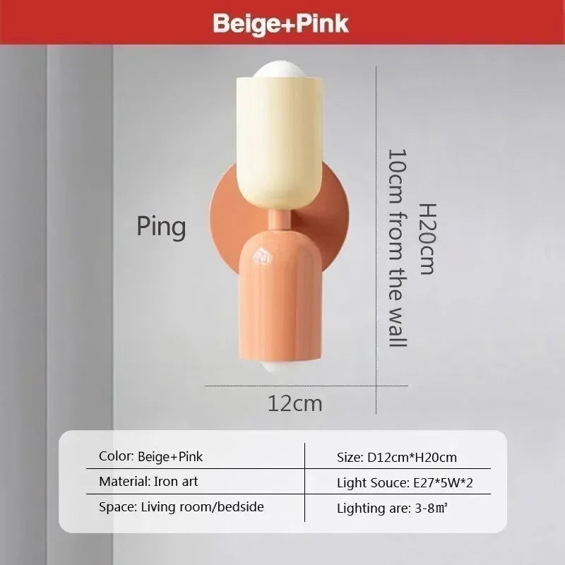 Nordic LED Wall Lamps – Modern Minimalist Double Wall Lamp for Living Room, Bedroom, Study and Indoor Decoration