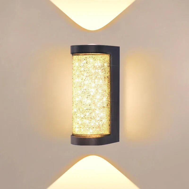 Modern waterproof LED outdoor wall lamp - Crystal wall lamp for garden, patio, and door lighting