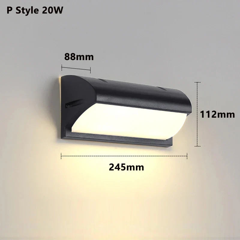 Modern LED Wall Lamp for Outdoors with Motion Sensor - Waterproof IP65 Porch Lights for Balcony Garden