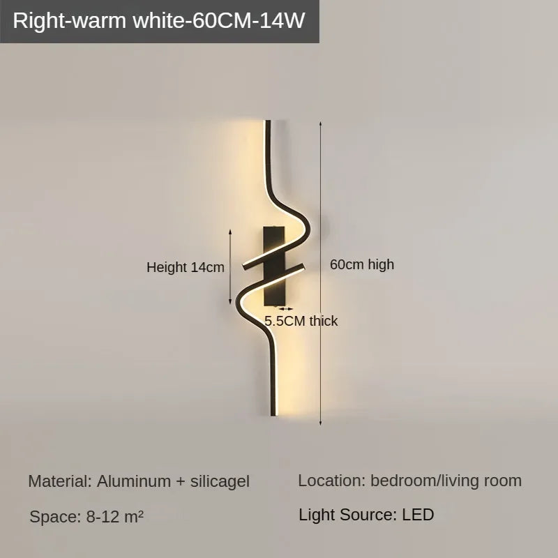 Modern Minimalist Stripes LED Wall Lamp Bedroom Lighting for Nightstand Wall Lamp LED Light Living Room TV Sofa Background Wall Lamp