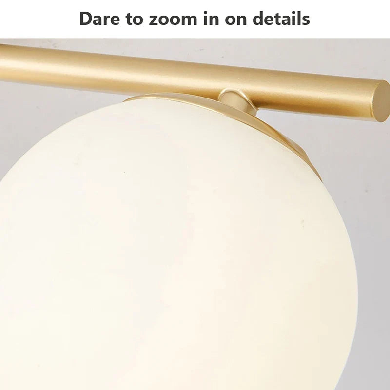 Modern Nordic LED Ceiling Lamp – Golden Iron and Glass Lamp for Hallway, Corridor, Closet, Balcony, and Bedroom