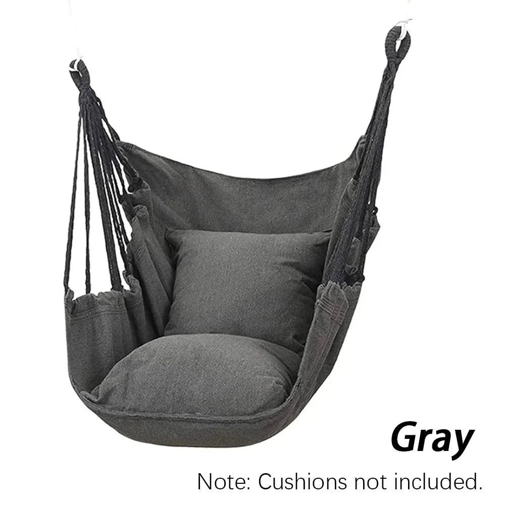 Hängelux Hanging Chair | 250 Kg Load Capacity | for Balcony, Garden & Living Room | Soft Cotton Mix – White/Grey/Black