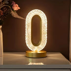Modern Luxury Oval USB Rechargeable Crystal Table Lamp – Dimmable LED Night Light for Bedroom, Living Room, and Nightstand Decor