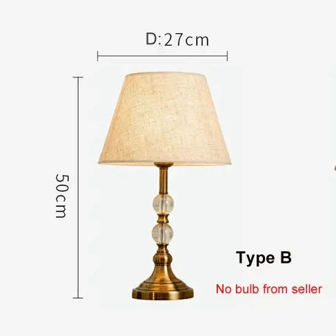 American imitation copper crystal nightstand lamp - modern European style desk lamp