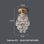 Modern Golden Mini Crystal Ceiling Lamp – E27 LED Light for Bedroom, Living Room, Staircases and Home Decor