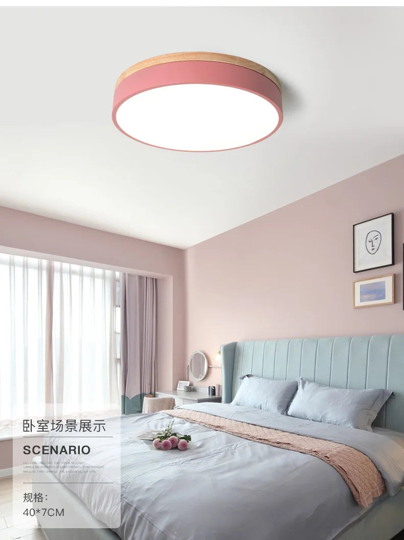 Modern LED Ceiling Lamp – 27W Surface Mount Lamp with warm, cold, and natural light options for living room, bedroom, and kitchen