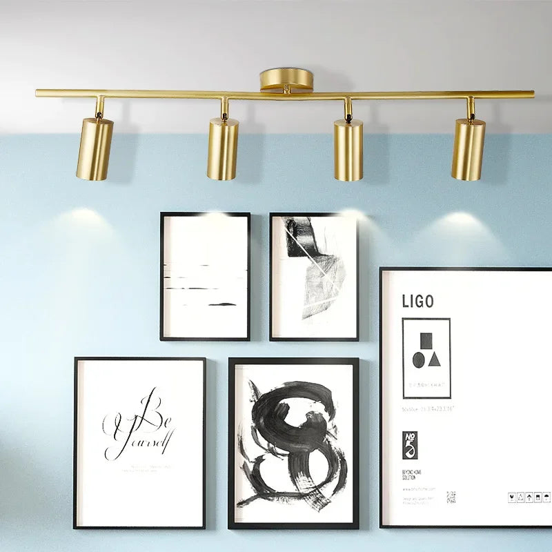 Modern Gold Spotlight Ceiling Lamp – Nordic Minimalist E27 LED Light for Living Room, Bedroom and Kitchen
