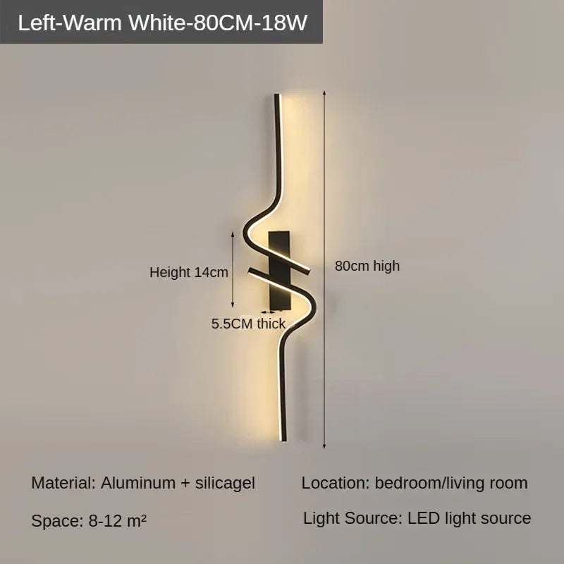 Modern Minimalist Stripes LED Wall Lamp Bedroom Lighting for Nightstand Wall Lamp LED Light Living Room TV Sofa Background Wall Lamp