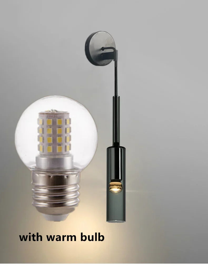 Modern LED Wall Lamp - Stained Glass and Iron Lamp for Living Room, Bedroom, Kitchen and Bathroom - Stylish Wall-mounted Lighting for Home Decoration