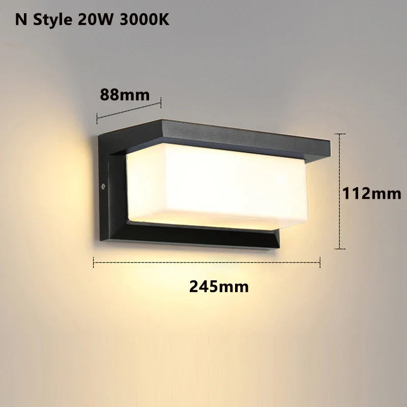 Modern LED Wall Lamp for Outdoors with Motion Sensor - Waterproof IP65 Porch Lights for Balcony Garden