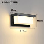Modern LED Wall Lamp for Outdoors with Motion Sensor - Waterproof IP65 Porch Lights for Balcony Garden