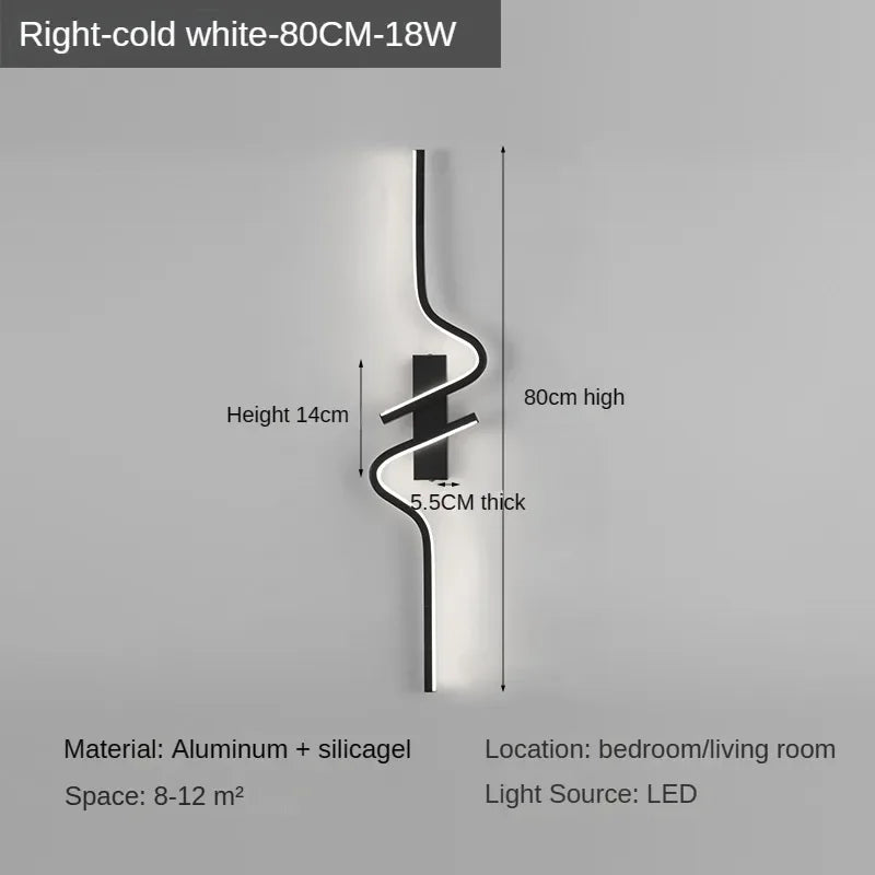 Modern Minimalist Stripes LED Wall Lamp Bedroom Lighting for Nightstand Wall Lamp LED Light Living Room TV Sofa Background Wall Lamp