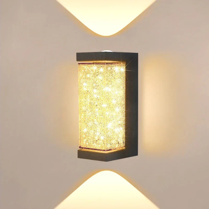 Modern waterproof LED outdoor wall lamp - Crystal wall lamp for garden, patio, and door lighting