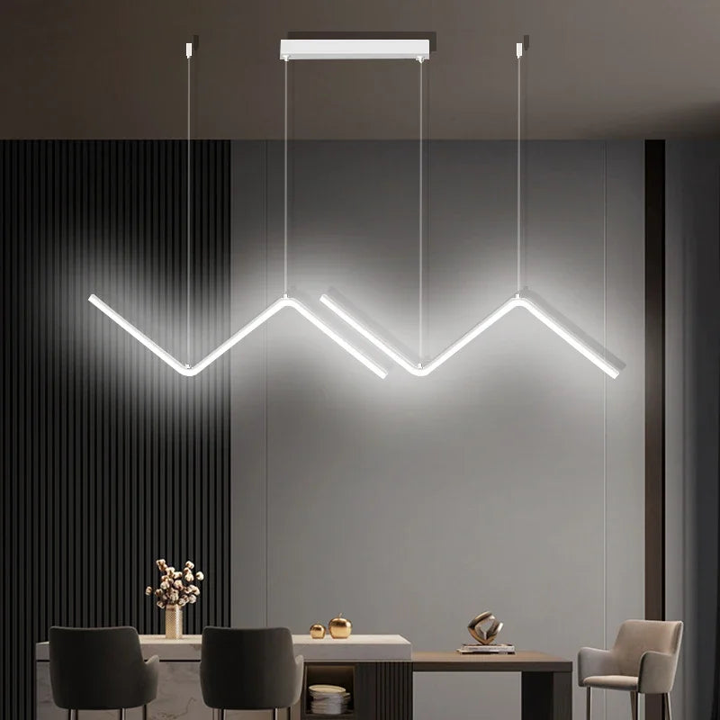 Modern LED pendant lamp - Intelligent remote control with adjustable brightness and color temperature for dining room, living room, and bedroom