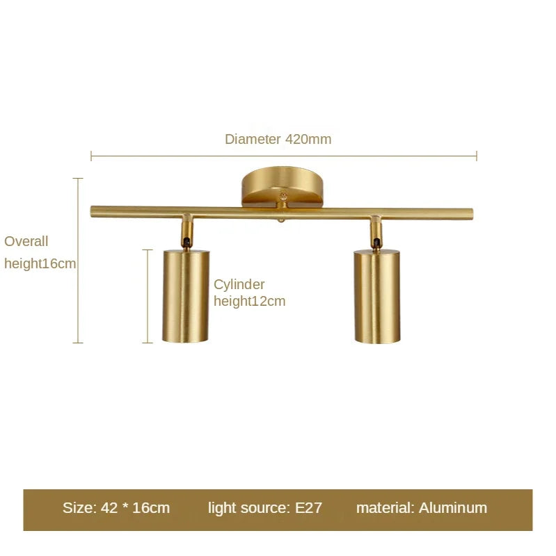 Modern Gold Spotlight Ceiling Lamp – Nordic Minimalist E27 LED Light for Living Room, Bedroom and Kitchen