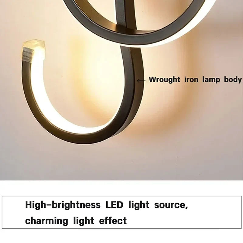Modern LED Wall Lamp - Music Note Wall Lamp for Bedroom, Living Room and Office, On/Off Touch, Up and Down Light Direction, Indoor Decoration