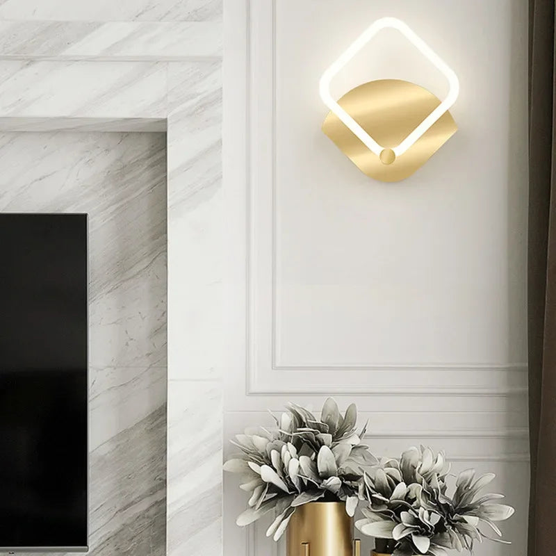 Modern Nordic LED wall lamp – elegant ring light decor for bedroom, living room, and hotel decor