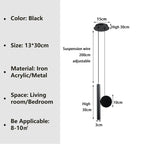 Modern LED pendant lamp - Adjustable cable for bedroom, living room and office