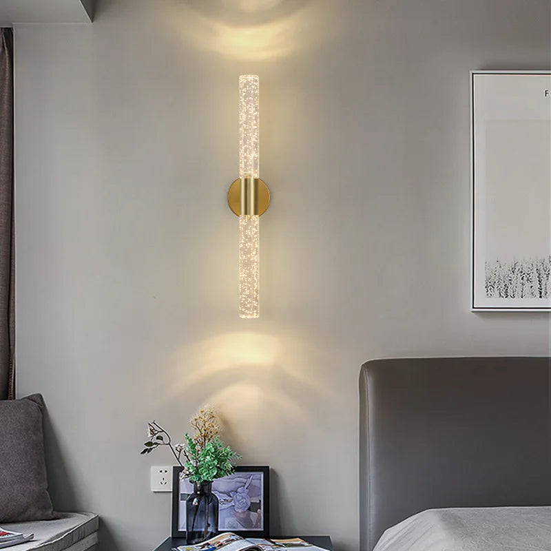 Modern LED Crystal Wall Light – Slim Wall Mount Lighting Fixture for Bedroom, Living Room, Hallway, and Corridor