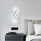 Modern LED Wall Lamp - Curved Spiral Design, Up & Down Wall Switch for Living Room, Bedroom, Kitchen and Bathroom, Black, Gold & White