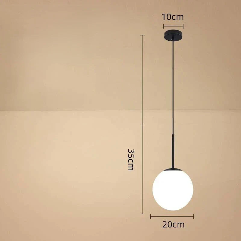 Modern Glass Ball Pendant Lamp – Decorative Nordic Lamp for Dining Room, Bedroom, and Bar