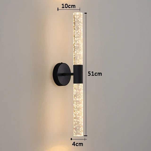 Modern LED Crystal Wall Light – Slim Wall Mount Lighting Fixture for Bedroom, Living Room, Hallway, and Corridor