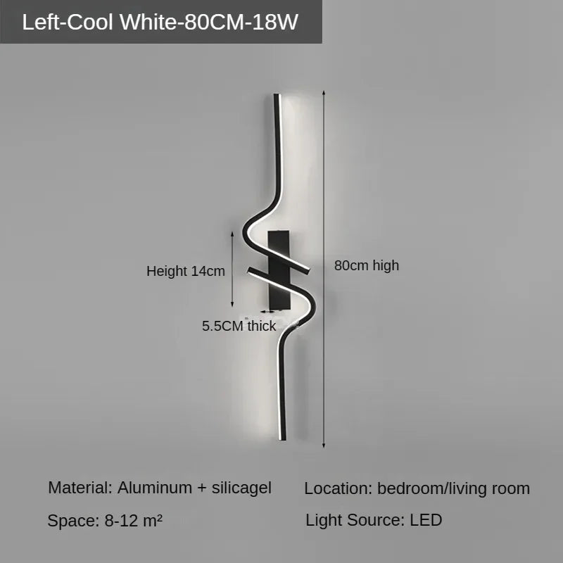 Modern Minimalist Stripes LED Wall Lamp Bedroom Lighting for Nightstand Wall Lamp LED Light Living Room TV Sofa Background Wall Lamp