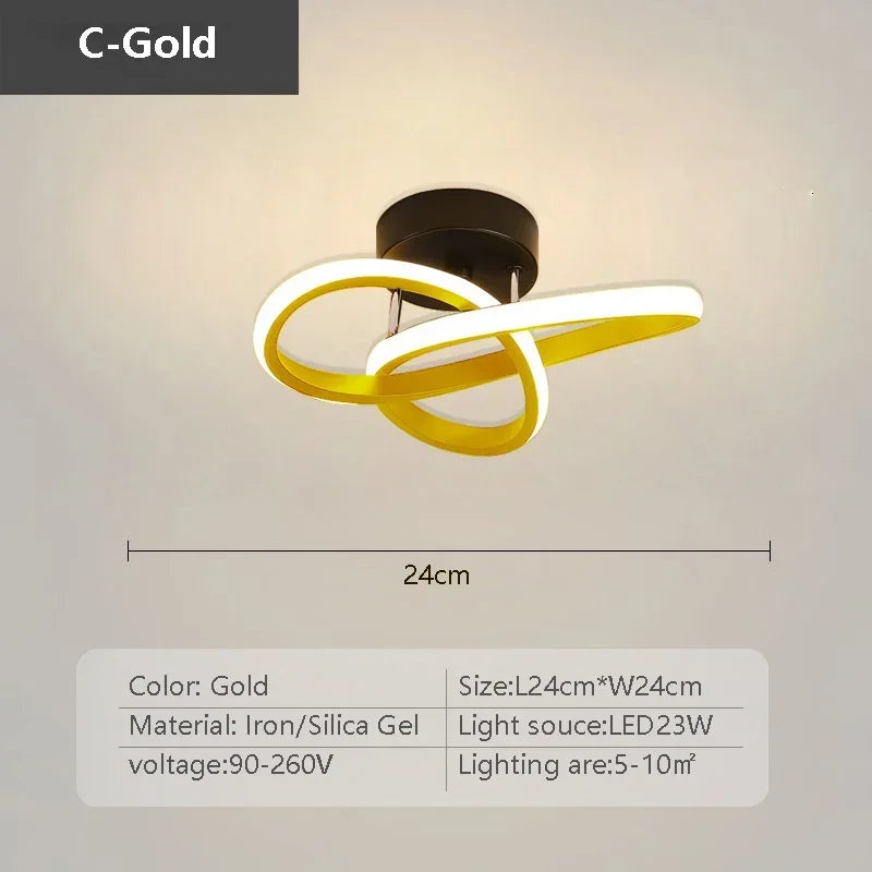Modern LED ceiling lamp – Minimalist line lamp for hallway, entrance, corridor, staircase and interior decoration – AC powered, LED bulb included