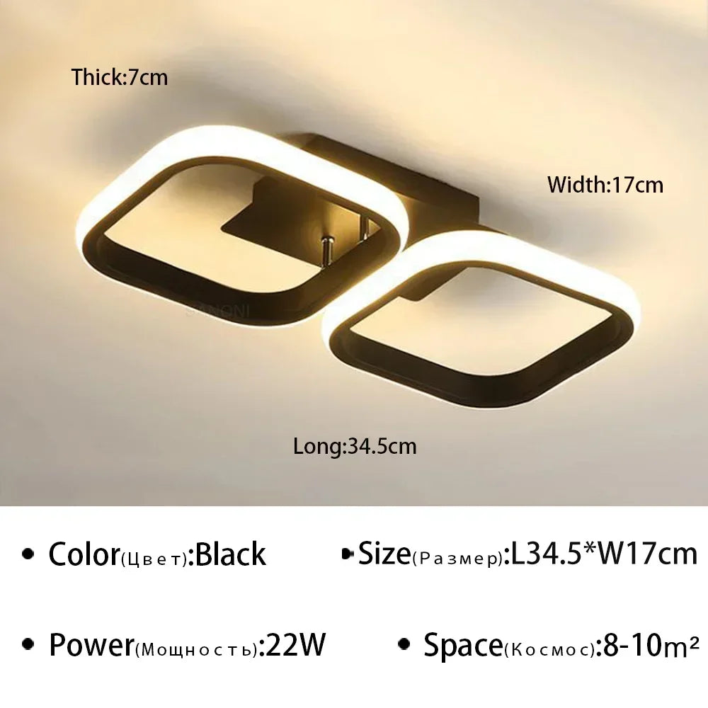 Modern LED ceiling lamp chandelier – Stylish multi-headed ring lamp for bedroom, living room, hallway, dining room and interiors