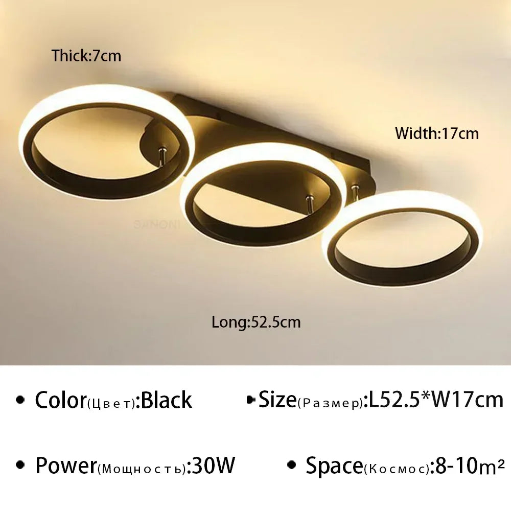 Modern LED ceiling lamp chandelier – Stylish multi-headed ring lamp for bedroom, living room, hallway, dining room and interiors