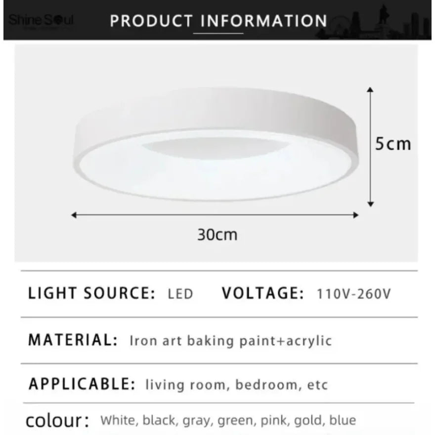 Modern Macaron LED Ceiling Lamp - Adjustable round design with remote control dimming for bedroom, living room, and hallway