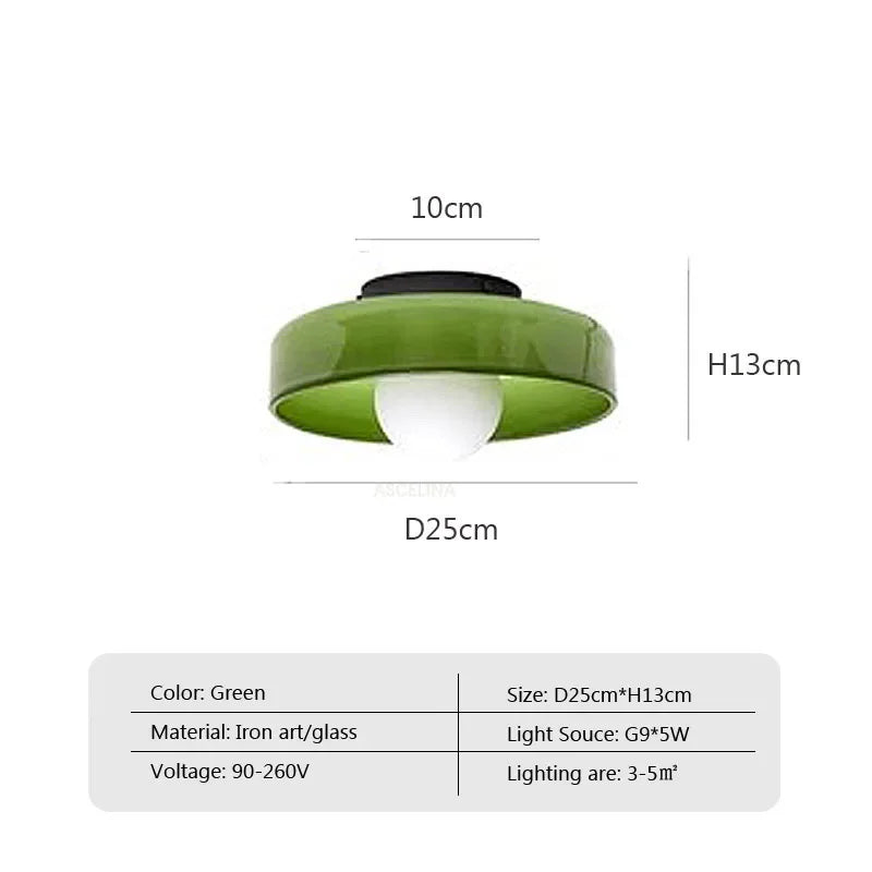 Modern double glass ceiling lamp – G9 lamp wall lamp for living room, bedroom, hallway and balcony