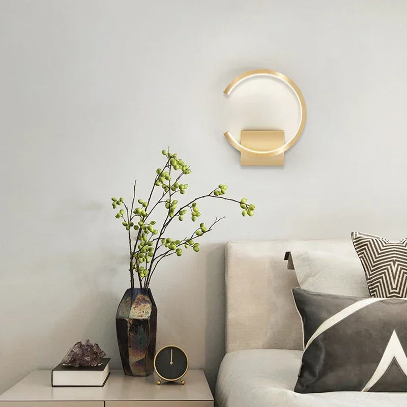 Modern LED Wall Lamp – Norwegian Style Black, White and Gold Wall Lighting for Living Room, Bedroom, Hallway and Home Decoration