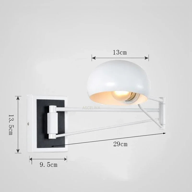 Modern foldable LED wall lamp - retractable eye-friendly wall lamp for bedroom, study, living room, and bathroom