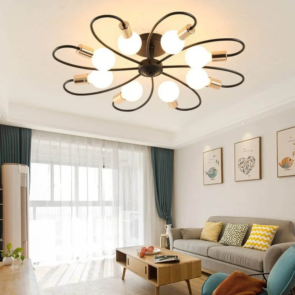 Modern LED ceiling lamps - Industrial Iron Black/Gold Northern Minimalism