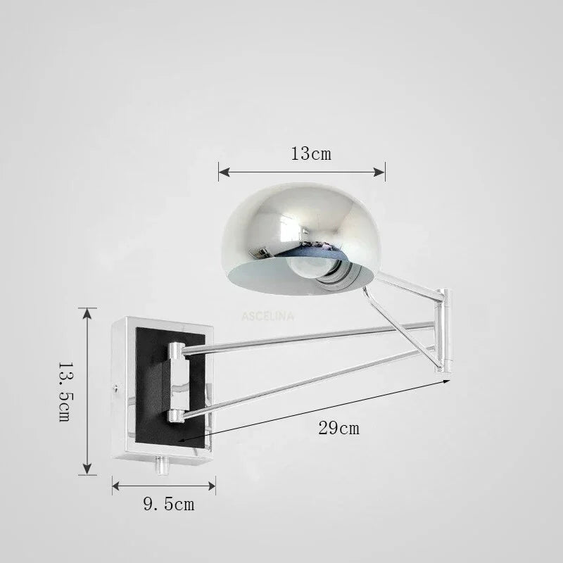 Modern foldable LED wall lamp - retractable eye-friendly wall lamp for bedroom, study, living room, and bathroom