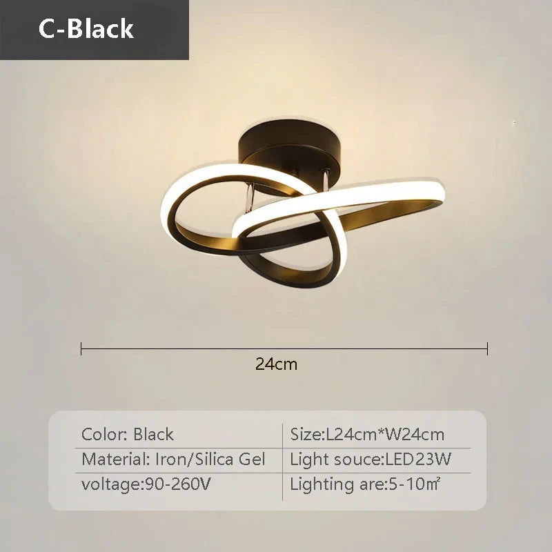 Modern LED ceiling lamp – Minimalist line lamp for hallway, entrance, corridor, staircase and interior decoration – AC powered, LED bulb included