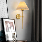 Nordic LED Wall Lamp – Modern retro design for living room, bedroom and office, E27 socket, fabric shade, wall mounting