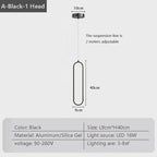 Modern LED pendant lamp – Black and gold pendant lamp for bedroom, living room, and dining room decor