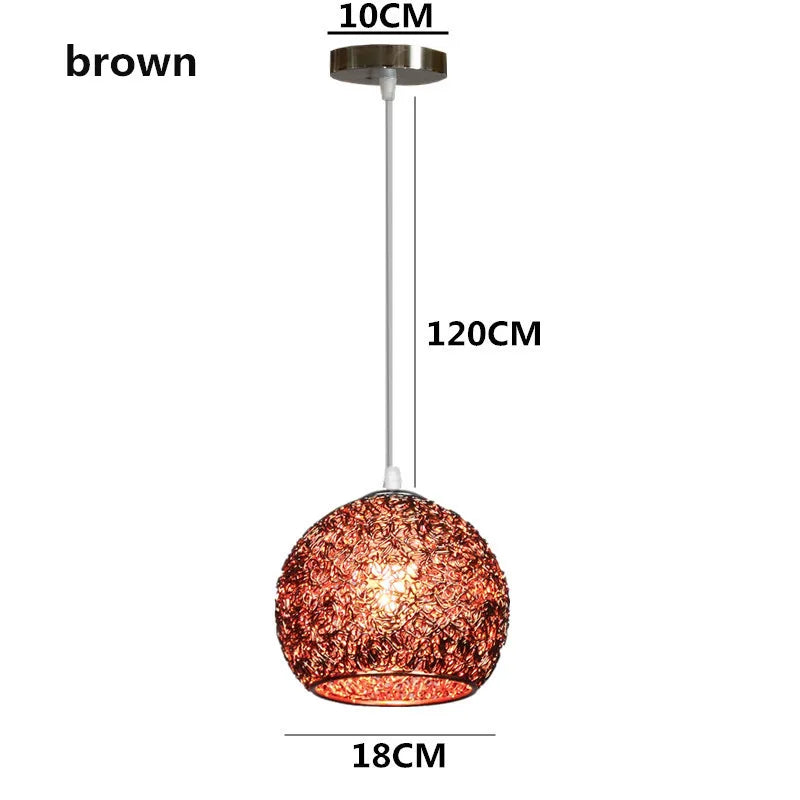 Modern Colorful Round Pendant Light – E27 LED Pendant Lamp for Bedroom, Living Room, Café and Restaurant